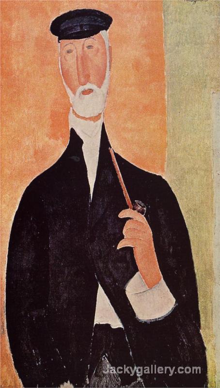 Man with a Pipe (The Notary of Nice) by Amedeo Modigliani paintings reproduction